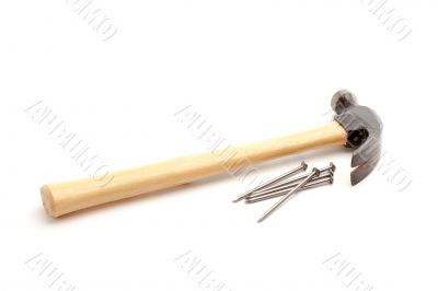 Hammer and Nails Isolated