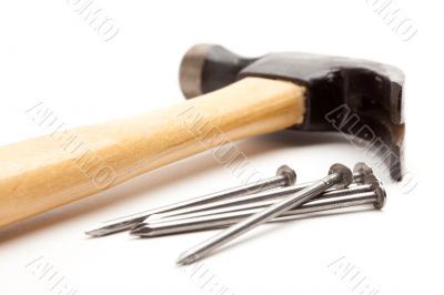 Hammer and Nails Isolated