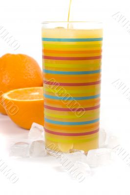 oranges, ice and juice