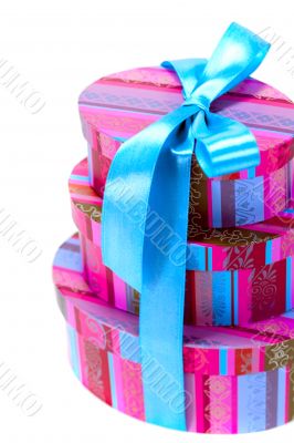 pyramid of colorfull gift boxes