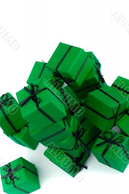 green gift boxes
