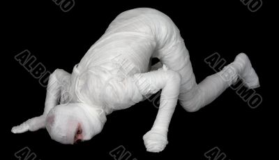 Mummy with head pressed to the ground