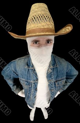 Bandaged funny cowboy