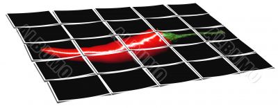 red chili pepper collage