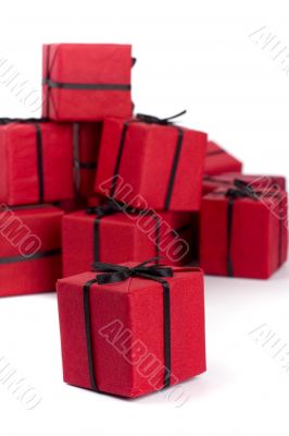 red gift boxes