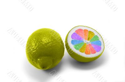 Rainbow painted lemon