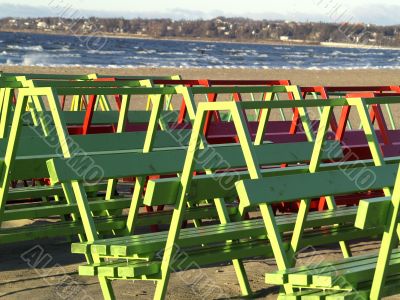 Benches on the beach