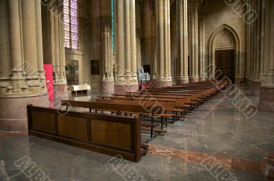front pew in cathedral