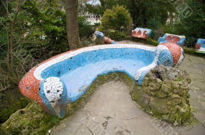 bench with mosaic