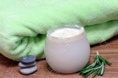  Cream and spa stone with lavender.