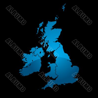 uk map blue divide