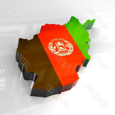 3d flag map of afghanistan