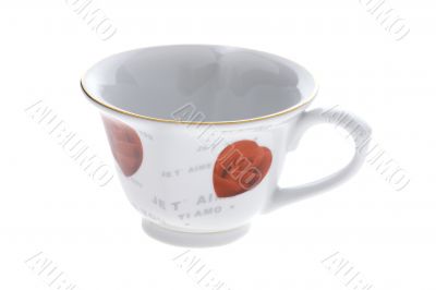 Tea cup on white