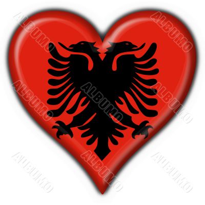 albanian button flag heart shape