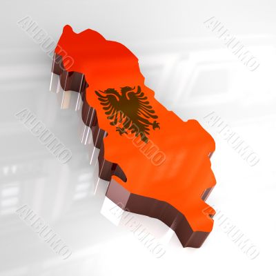  3d flag map of albania