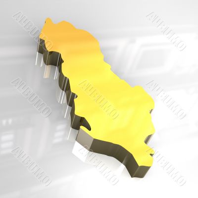 3d golden map of albania