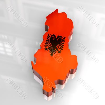3d flag map of albania