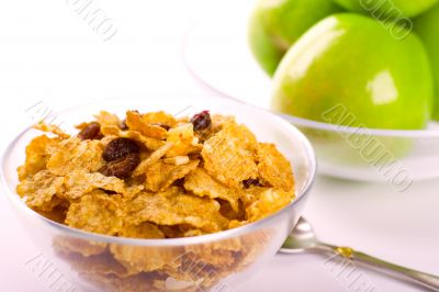 cornflakes and green apples