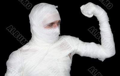 Man in bandage