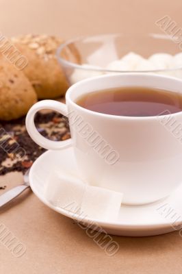 tea, mozzarella and bread