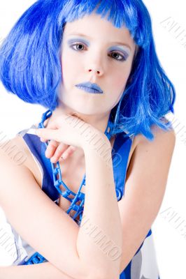Intrested blue girl