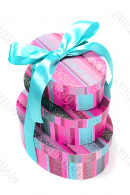 pyramid of colorfull gift boxes