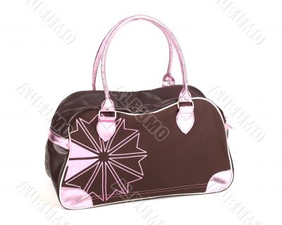 Brown handbag isolated on a white background