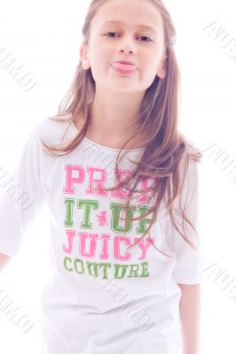 Child sticks her tonque out