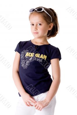 Child with sunglasses waiting