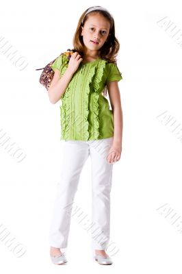 Wating with my schoolbag