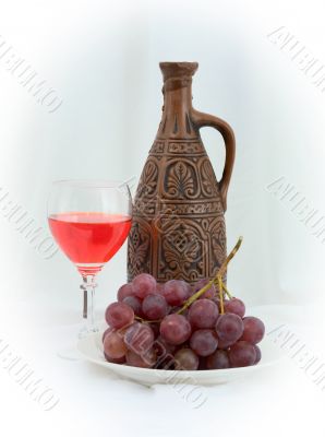 Bright still life with wine