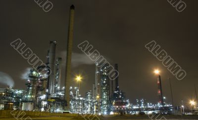 A night view of Industial plants