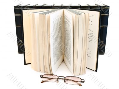 open book and glasses