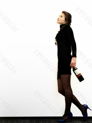 woman with wine