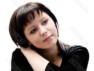 thinking woman portrait