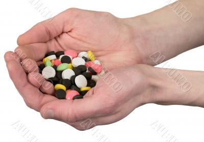 Multicolore tablets on hand