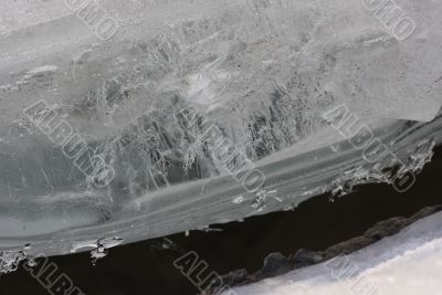 Transparent ice cold.