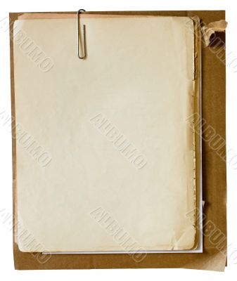 Old papers with paperclip