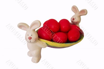 Easter and red eggs