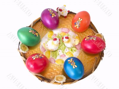 Eggs on the plate, Easter