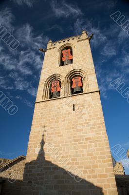 tower with red bells