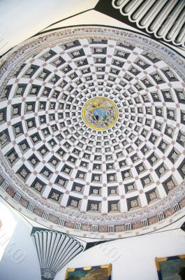 black and white cupola