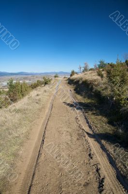 truck track on the mud