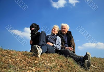 Couple with dog