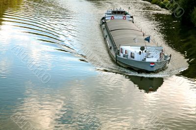 Ship on river