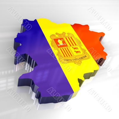 3d made flag map of andorra