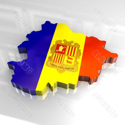 3d made flag map of andorra