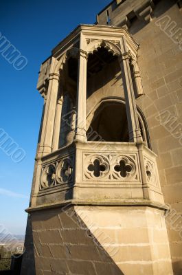 side of stone balcony