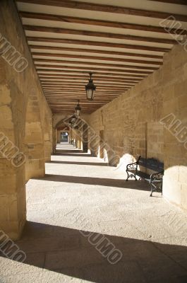 ancient stone corridor