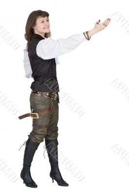 Pirate - young woman isolated on white